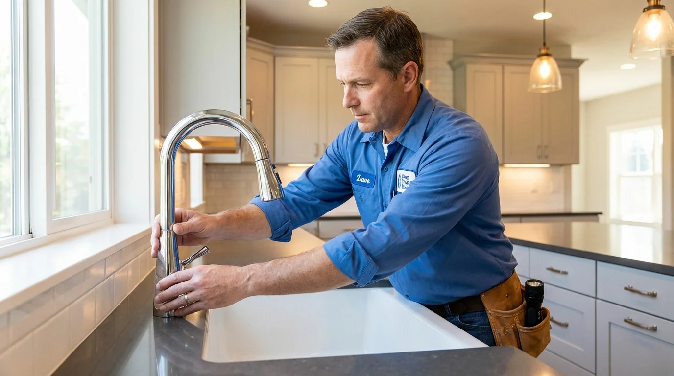 Kitchen faucet installation by Johns Plumbing LLC in Estherville