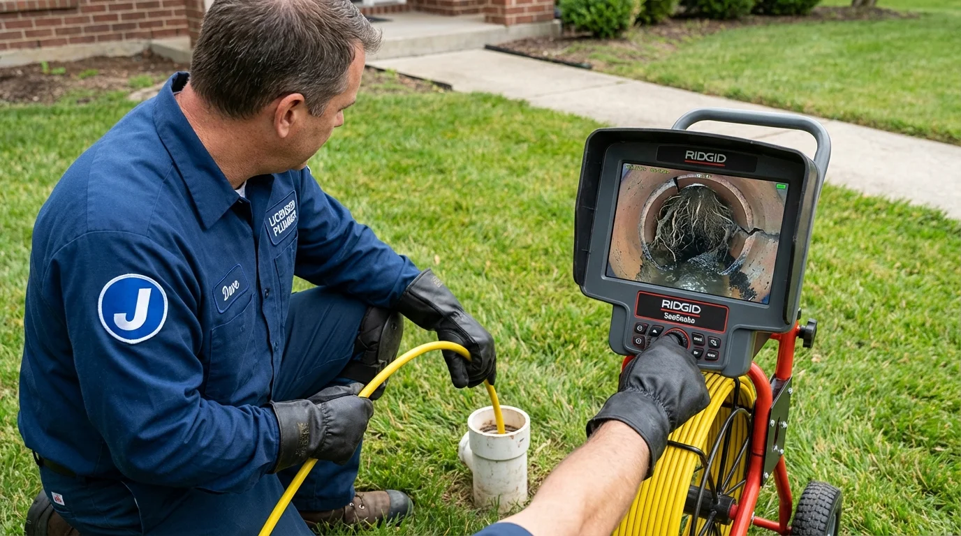 Sewer camera inspection being performed by Johns Plumbing LLC in Estherville